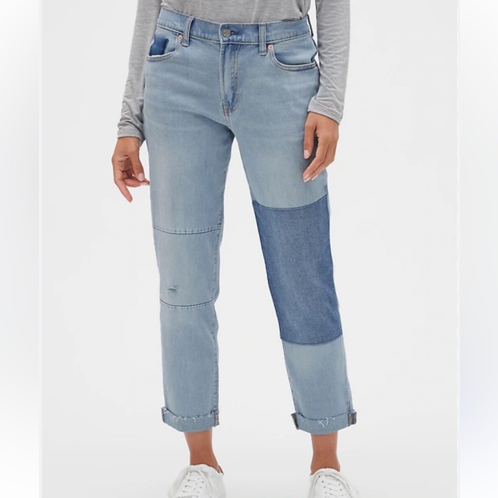 GAP patchwork girlfriend jeans